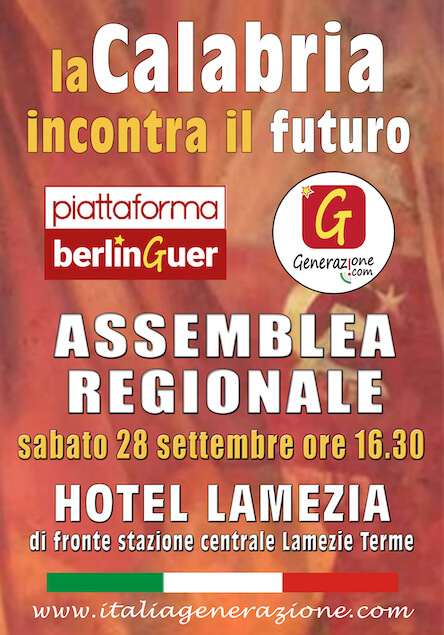 A Lamezia assemblea regionale della Piattaforma Berlinguer