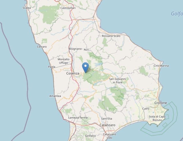 Terremoto: scossa di magnitudo ML 2.4 a Celico (CS)