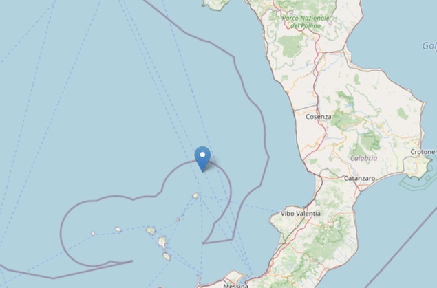 Terremoto di magnitudo ML 3.2 al largo di Lamezia Terme