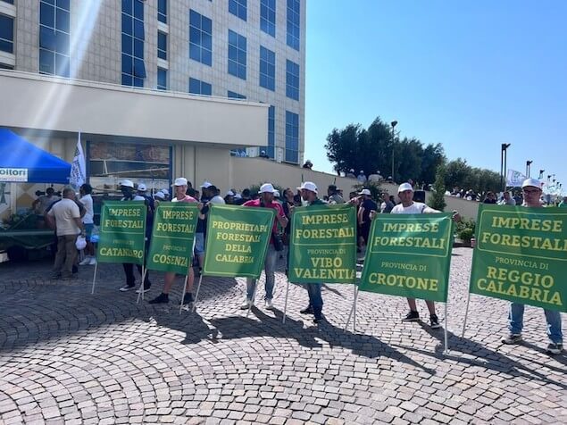 Settore boschivo in crisi, manifestazione alla Regione