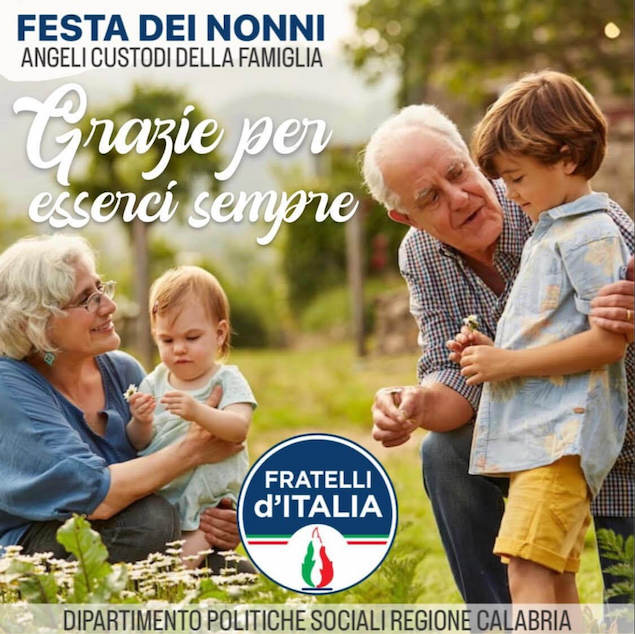 Festa dei Nonni, Gianturco (FDI): “Grazie agli angeli custodi di ogni famiglia”