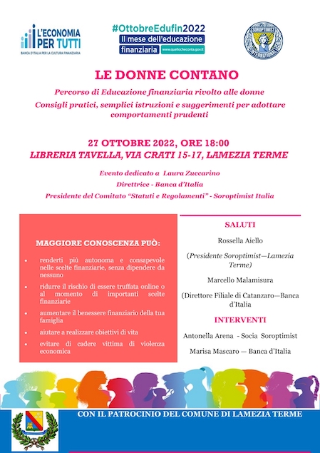 Soroptimist promuove incontro su Educazione finanziaria