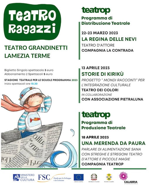 teatro ragazzi marzo aprile 2023 cartellone