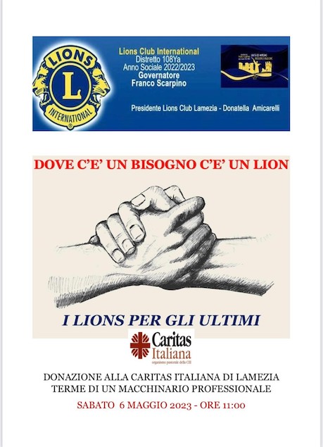 Lamezia. Lions Club dona macchinario alla Caritas