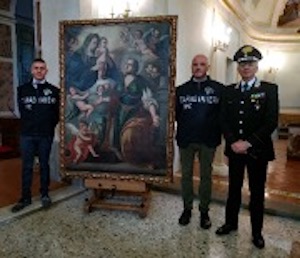 Carabinieri Cosenza recuperano opera trafugata del diciannovesimo secolo