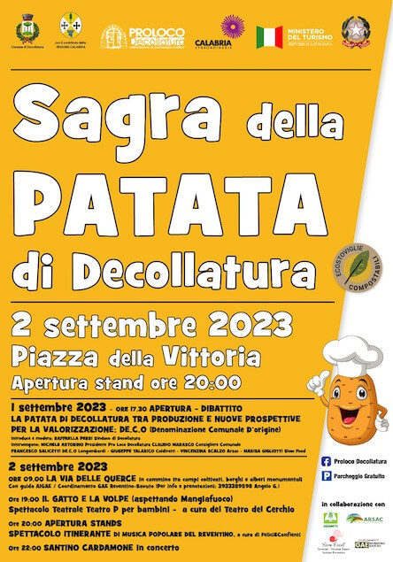 Decollatura. L'1 e 2 settembre la sagra della patata