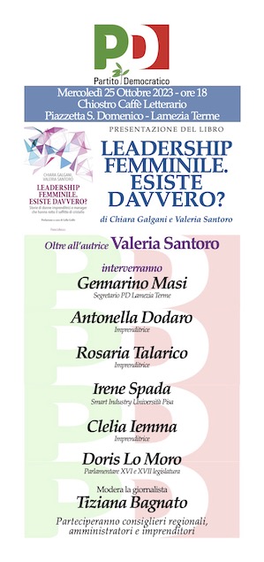 Lamezia. Il 25 ottobre presentazione del libro "Leadership femminile. Esiste davvero?"