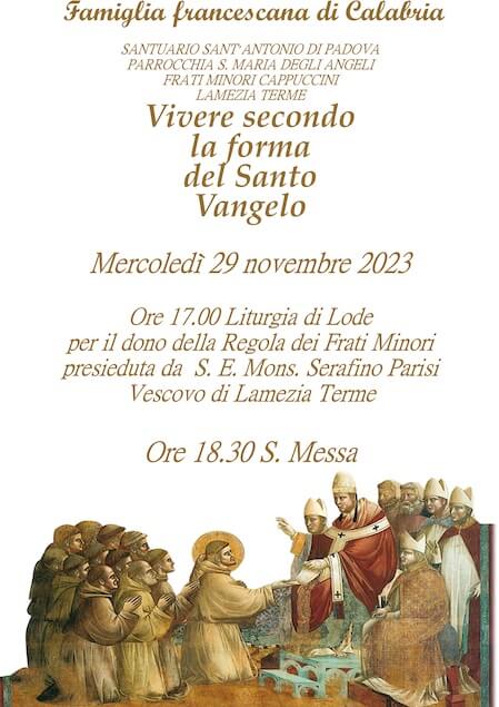 800 anni della Regola, il 29 novembre liturgia di lode al Santuario di S. Antonio di Padova