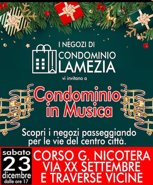 Lamezia: oggi 23 dicembre l'evento Condominio in Musica