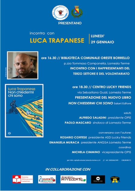 Luca Trapanese a Lamezia Terme 29 e 30 gennaio