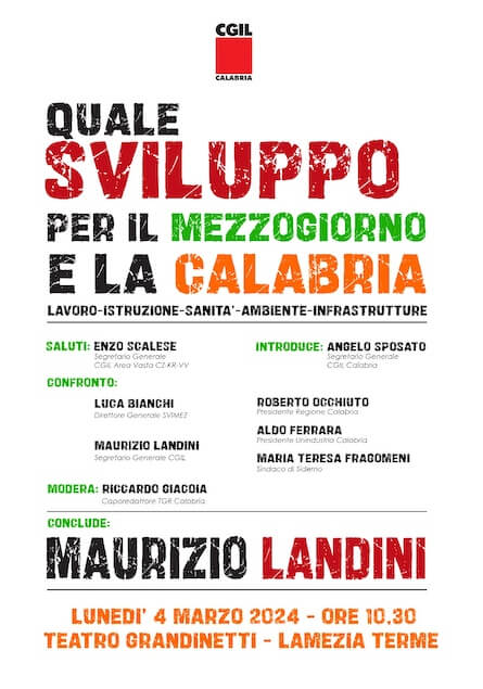 CGIL. Il 4 marzo a Lamezia incontro con il segretario nazionale Maurizio Landini