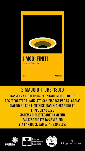 Lamezia. Il 2 maggio presentazione del libro "I modi finiti" di Marta Fanello