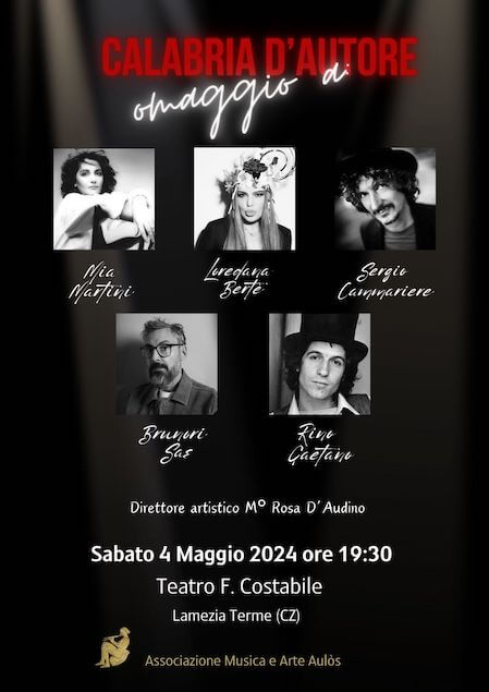 Lamezia. Il 4 maggio il concerto-evento "Calabria d'Autore"