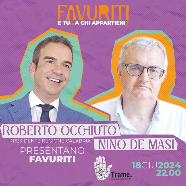 Il 18 giugno presentazione di “Favuriti”, il nuovo progetto di Antonino De Masi