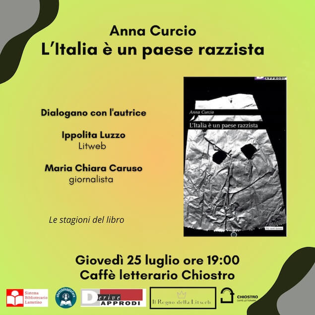 Lamezia. Il 25 luglio presentazione de “L’Italia è un paese razzista” di Anna Curcio