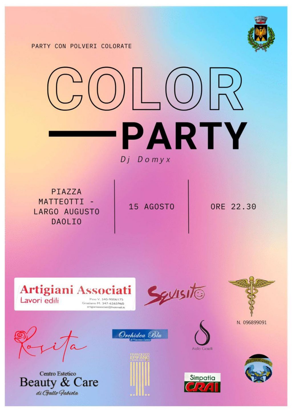 Il “Color Party” arriva a Martirano Lombardo per l’atteso Ferragosto Martiranese