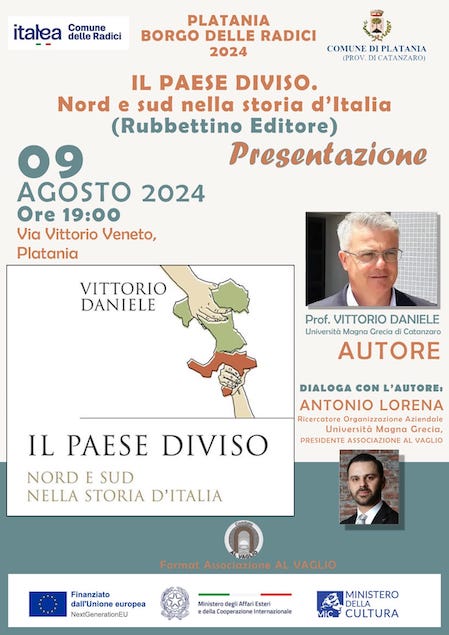 A Platania importante dibattito sui divari tra Nord e Sud col Prof. Vittorio Daniele