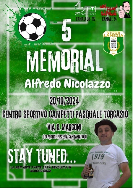 Lamezia. 5° Memorial Alfredo Nicolazzo: un tributo alla passione e all'amicizia