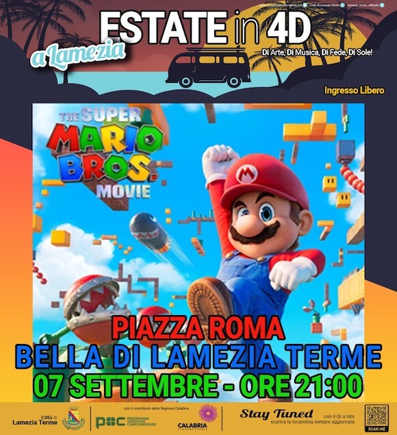 Lamezia. Il 7 settembre nuova proiezione del film Super Mario