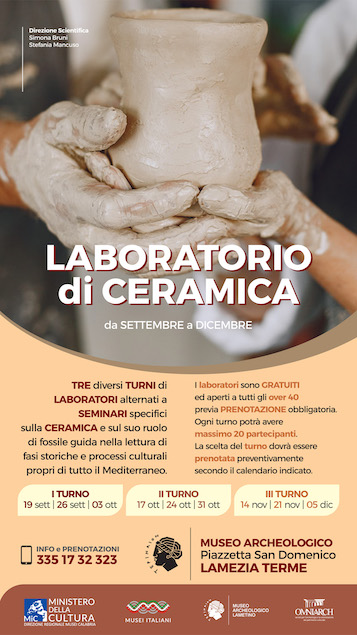 Al Museo Archeologico Lametino partono i laboratori di ceramica per adulti