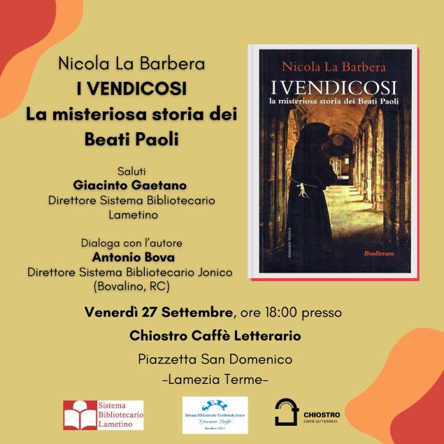 Lamezia. Al Chiostro presentazione del libro “I Vendicosi"