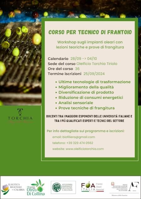 A Tiriolo corso per tecnico di frantoio, lezioni teoriche e prove di frangitura