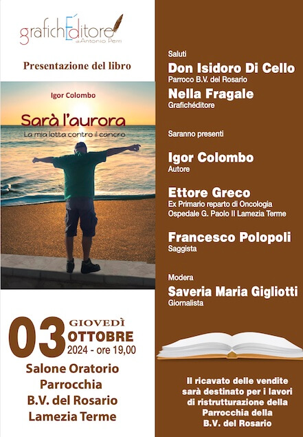 Lamezia. Il 3 ottobre presentazione del libro di Igor Colombo nella parrocchia del Rosario