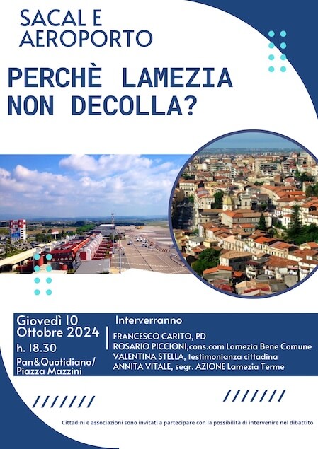 Piccioni: Sacal e aeroporto, perchè Lamezia non decolla?