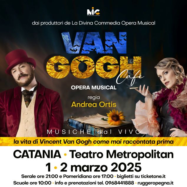 La spettacolare “Van Gogh Cafe’ opera musical” a marzo 2025 a Catania, Reggio e Catanzaro