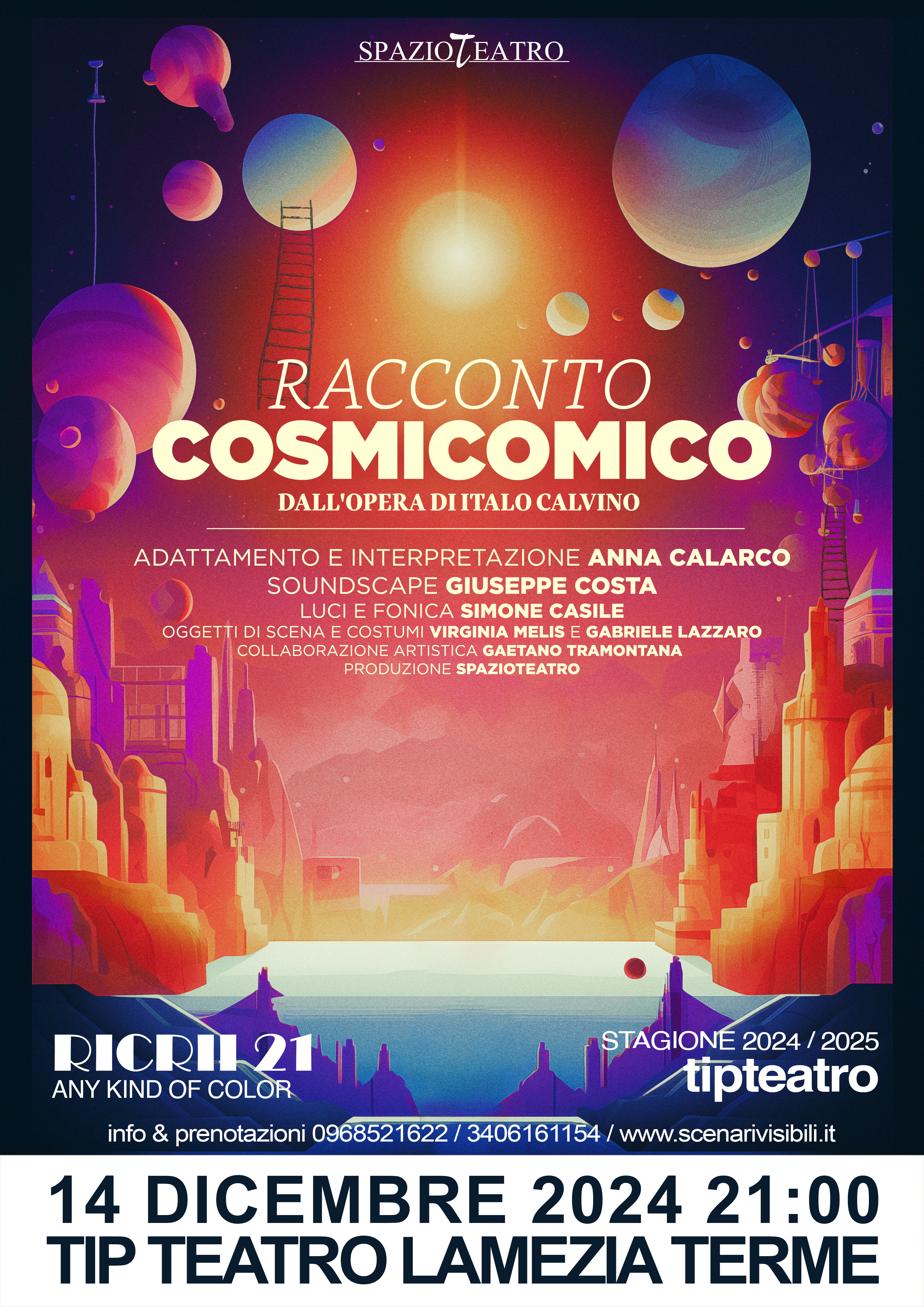 Continua RICRII 21 al tipteatro con “Racconto Cosmicomico” dall’opera di ItaloCalvino