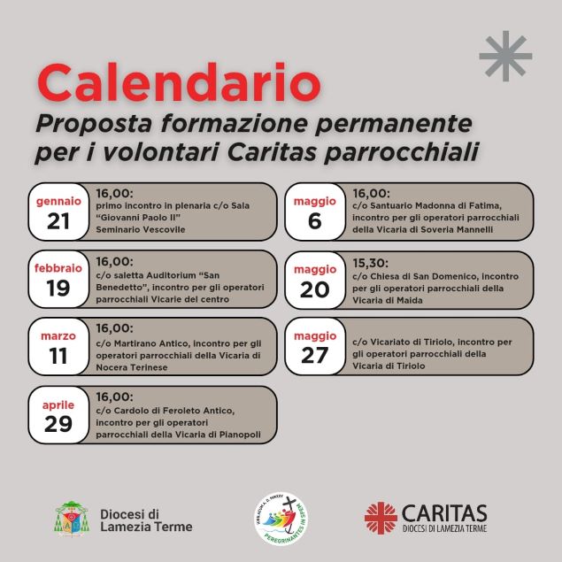 Caritas diocesana organizza incontri di formazione per operatori e volontari