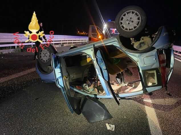 Incidente stradale sull’autostrada A2 Km 312 (comune di Gizzeria), quattro feriti